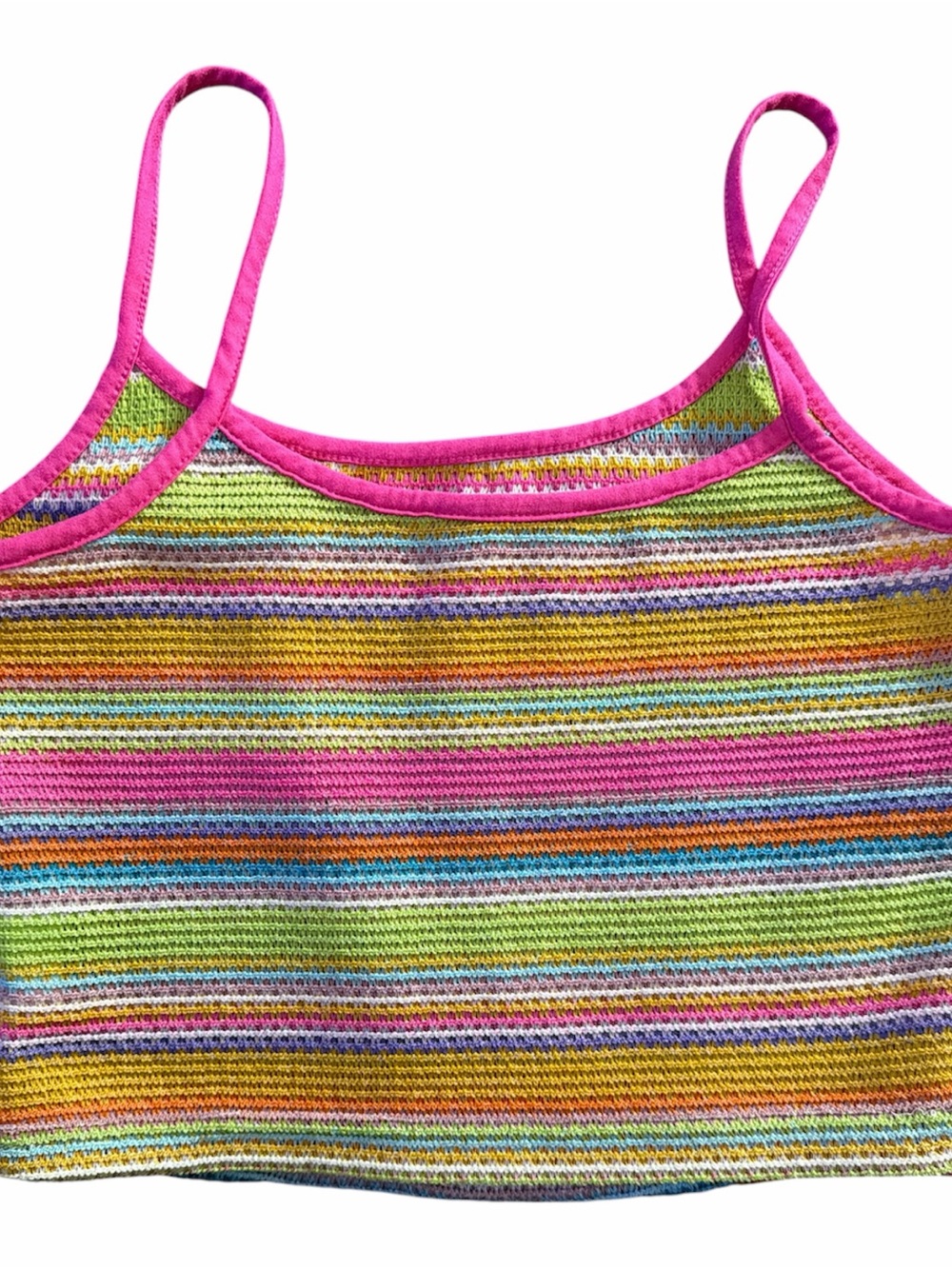 SHEIN Multicolor Striped Knit Cami Crop Top XS US 2